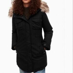 Aritzia Community Black Faux Fur Lined Hooded Parka Medium